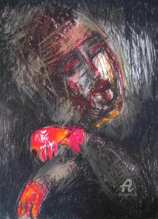 「"#SIMPLEPEOPLE 4"」というタイトルの描画 Lyudmila Belenkinaによって, オリジナルのアートワーク, パステル