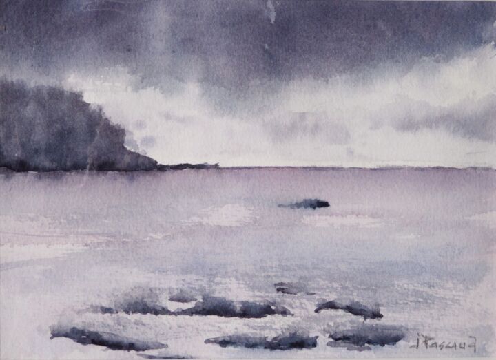 Peinture intitulée "Paysage intérieur 3" par Jacqueline Pascaud, Œuvre d'art originale, Aquarelle Monté sur Autre panneau ri…