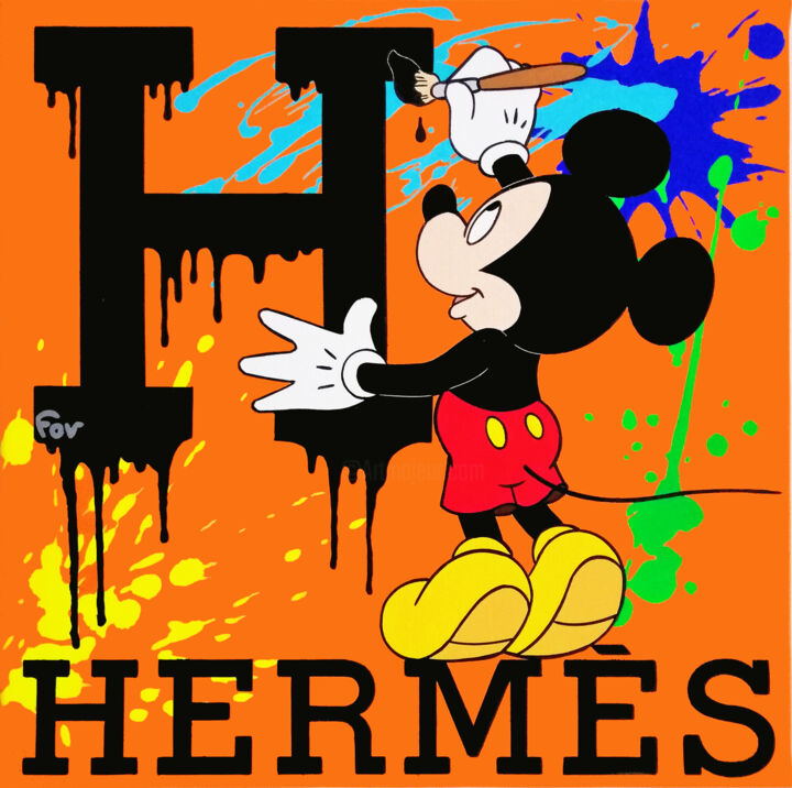 绘画 标题为“Hermès” 由Fov, 原创艺术品, 丙烯 安装在木质担架架上