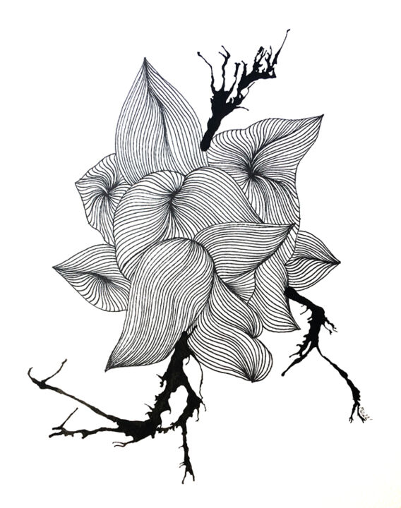 Dessin intitulée "Hubs" par Marcin Waska, Œuvre d'art originale, Encre