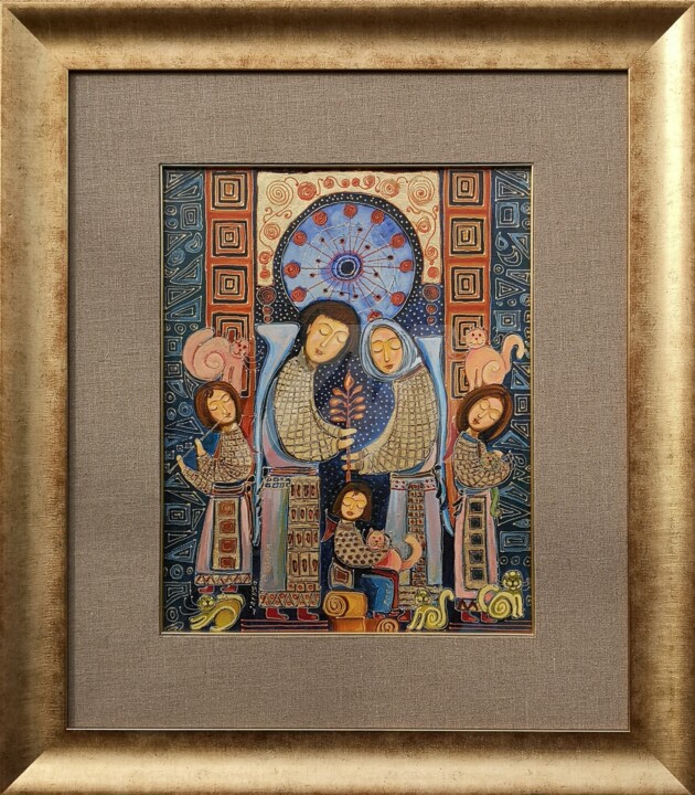 RURAL - MAGICAL WITH SCOTTISH ANGELS 绘画, 19.7x15.8 in