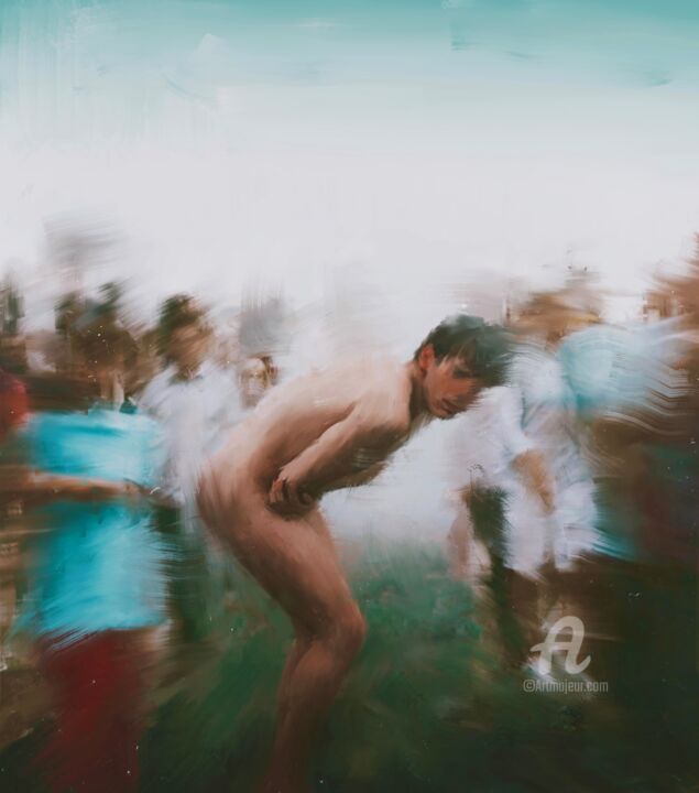 Be social 绘画, 47.2x39.4 in