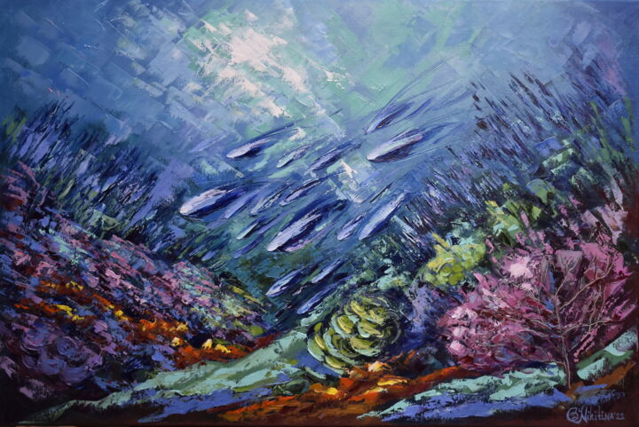 Caribbean Reef 绘画, 19.7x29.9 in