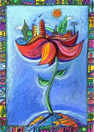 Peinture intitulée "UNE BELLE FLEUR" par Catherine Suchocka, Œuvre d'art originale