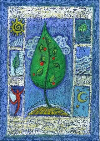 Peinture intitulée "LE POMMIER" par Catherine Suchocka, Œuvre d'art originale