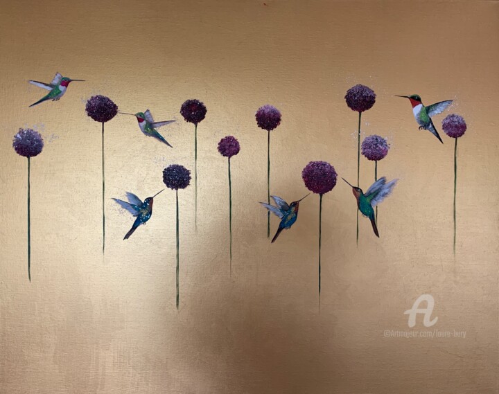 LA Vie Est Belle ~ on Gold VI 绘画, 31.5x39.4 in
