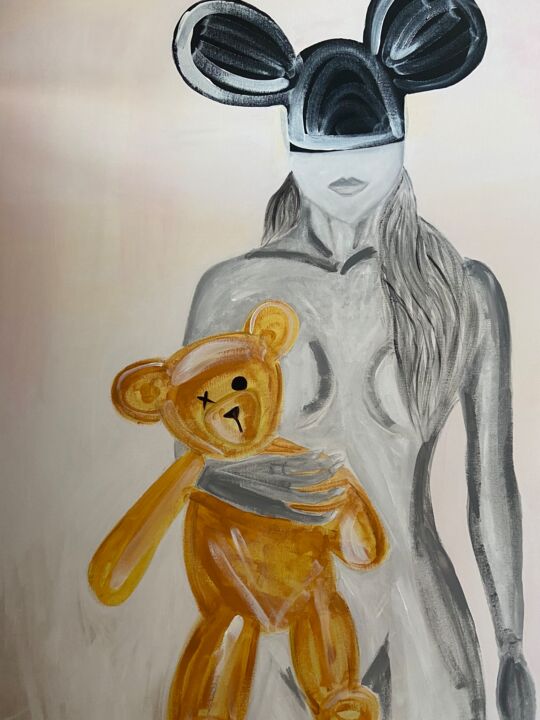 Peinture intitulée "Micky girl" par Altyngul Borantay (Goldy), Œuvre d'art originale, Acrylique