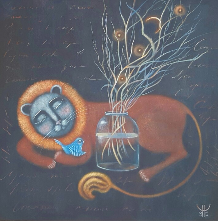 "Усни-трава" 绘画, 23.6x23.6 in