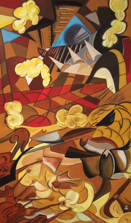 CONFLITTO INTERIORE 绘画, 39.4x23.6 in