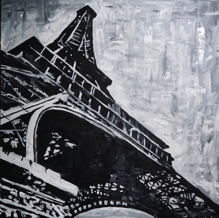 绘画 标题为“Eiffel Tower” 由Stach, 原创艺术品, 丙烯 安装在木质担架架上