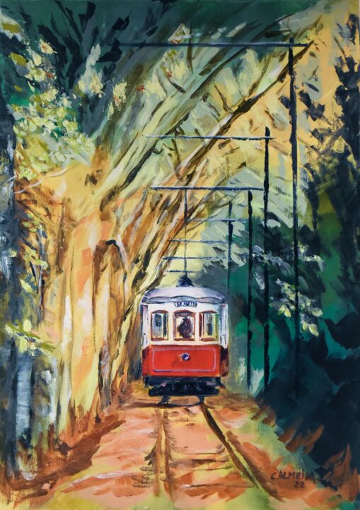 Sintra Tram 绘画, 27.6x19.7 in