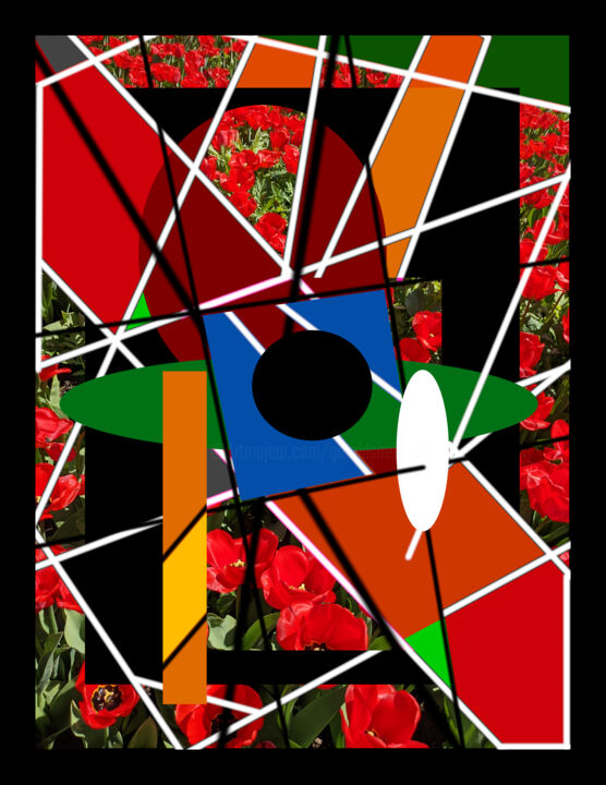 Digital Arts titled "Random Lines With A…" by Gerald Shepherd F.F.P.S., Original Artwork, Digital Painting