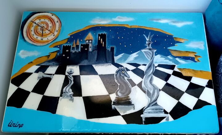 Chess game. Bedside table. 设计, 23.6x19.7 in