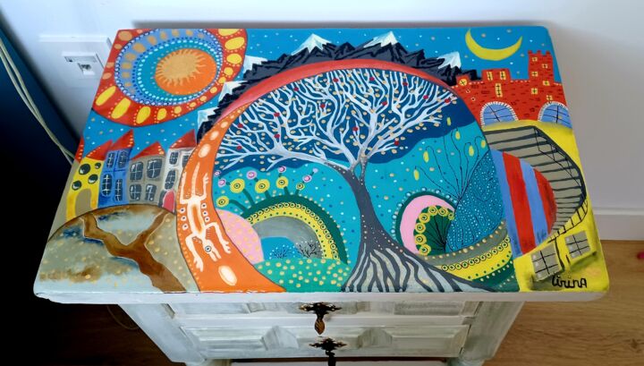 The tree of Life. Bedside table 设计, 23.6x19.7 in