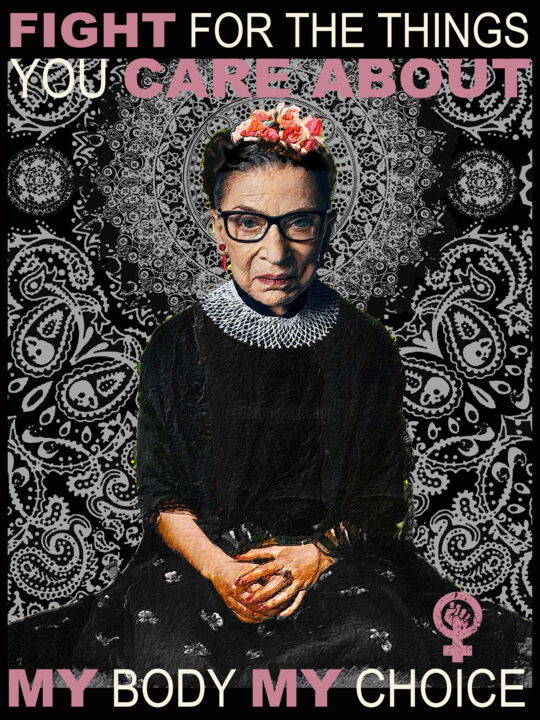 Ruth Bader Ginsburg RBG Pro Choice My Body My Choice 数字艺术, 20x15 in
