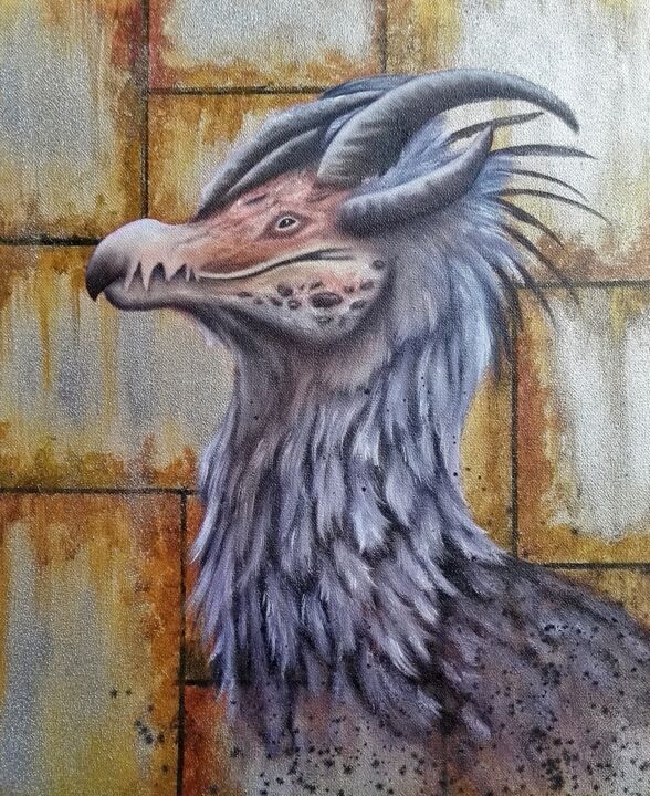 animal imaginaire huile sur toile format 33/41 cm 绘画, 16.1x13 in