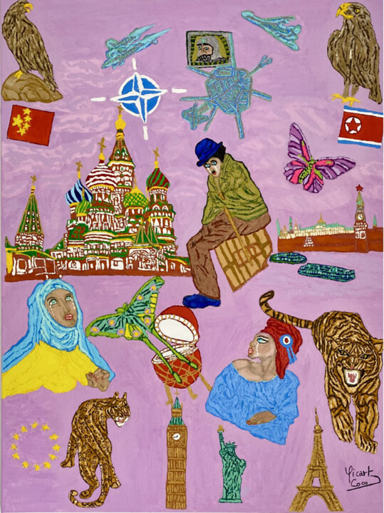 Painting titled "Rêvons à l'unisson…" by Coco Sicart, Original Artwork, Oil