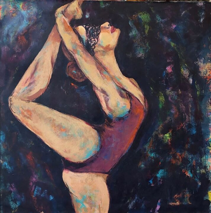 Painting titled "My body is a pill y…" by Mina Donyavi, Original Artwork, Acrylic