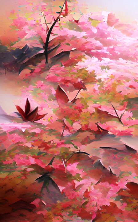 pink leaves 数字艺术