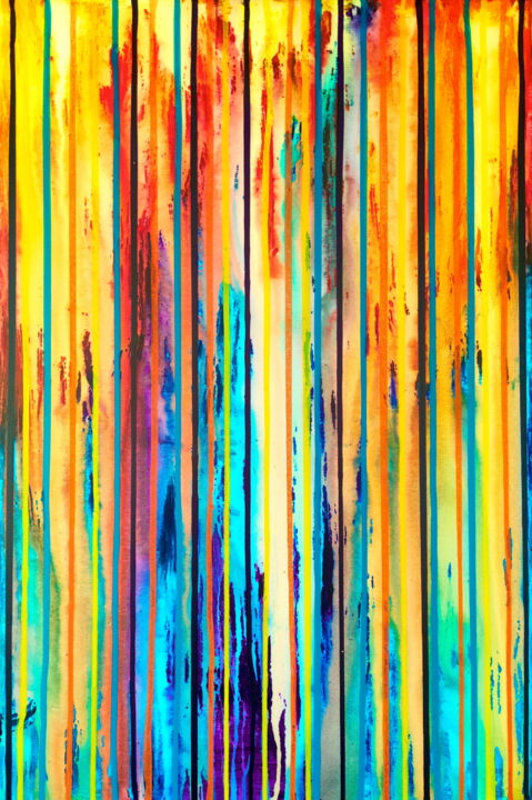 Painting titled "The Emotional Creat…" by Carla Sá Fernandes, Original Artwork, Acrylic Mounted on Wood Stretcher frame