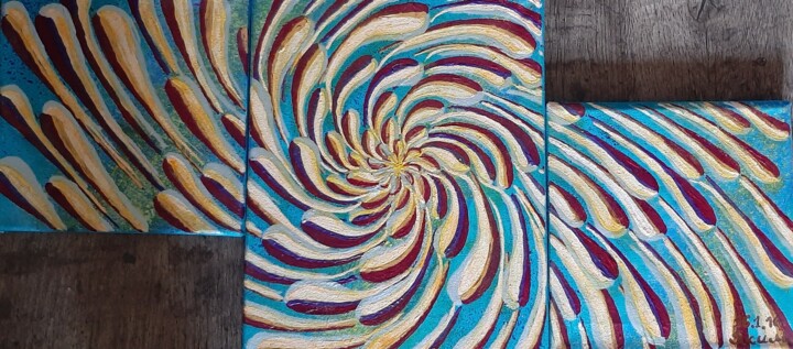 feu d'artifice ajouré 图画, 11.8x25.2 in
