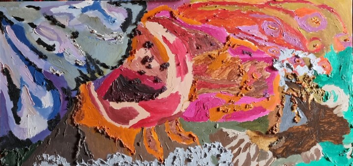 Il vecchio albero è il cosmo 绘画, 19.7x39.4 in