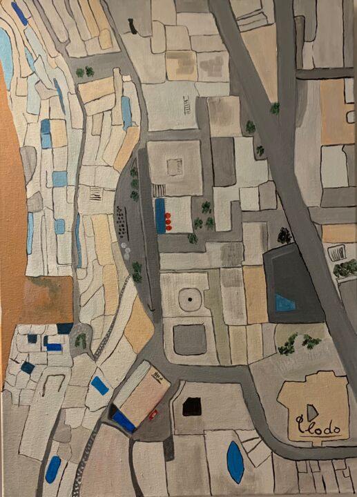 Santorini Sky View 绘画, 27.6x19.7 in