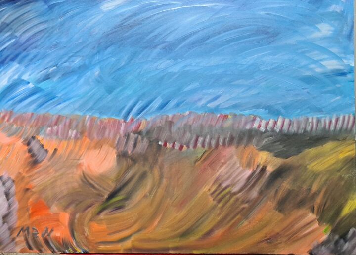 Painting titled "A praia" by Marcos Z N, Original Artwork, Acrylic