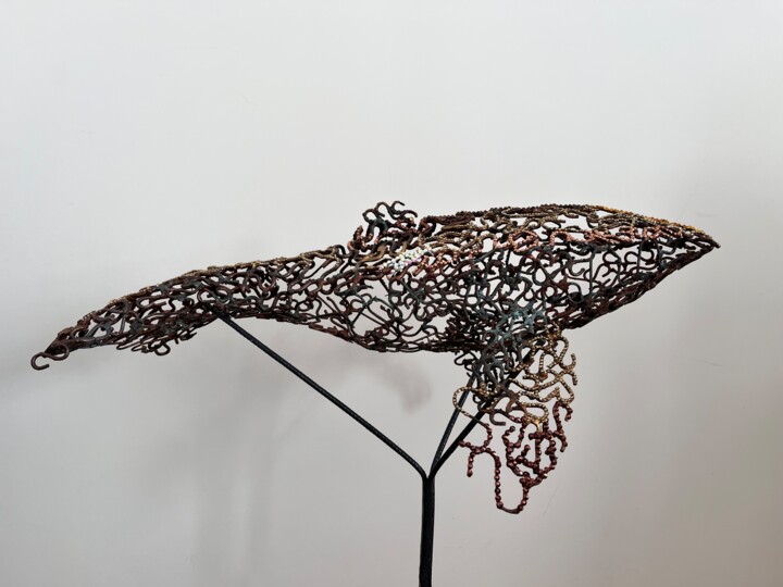 Crystal Whale 雕塑, 11x25.6 in