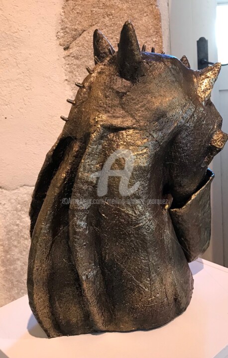Sculptuur getiteld "ChevaL 2" door Meiling Alvarez Marquez, Origineel Kunstwerk, Gips