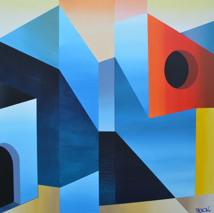 Maison bleue 绘画, 39.4x39.4 in