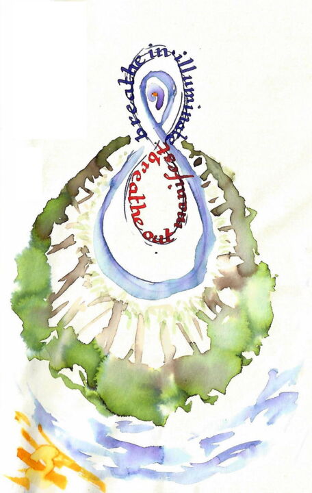 Disegno intitolato "God's Breath 051022…" da Philip Guest, Opera d'arte originale, Inchiostro