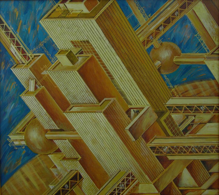 In space and time 绘画, 16.1x18.1 in