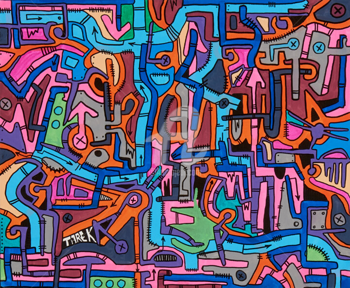 Dekonstruction #4 绘画, 15x18.1 in