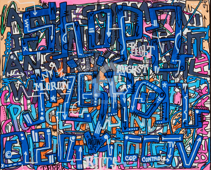 Cop control 绘画, 15x18.1 in