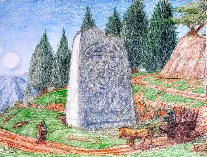 The Stone that once stood on the Road through the Hills 图画, 8x10 in