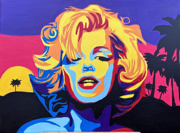 Marilyn Monroe Pop Art.Wall Art Painting Portrait 绘画, 9x14 in