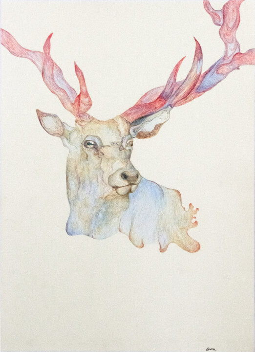 Le Cerf #1 图画, 16.1x11.8 in