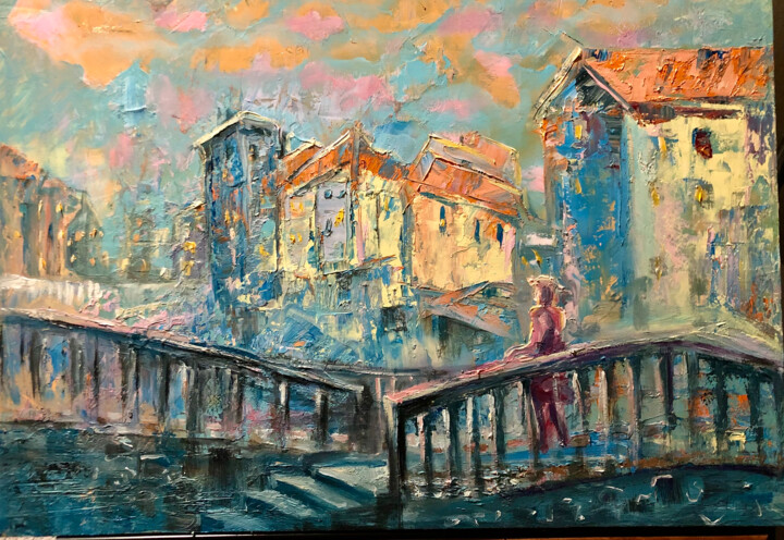 Город 绘画, 23.6x31.5 in
