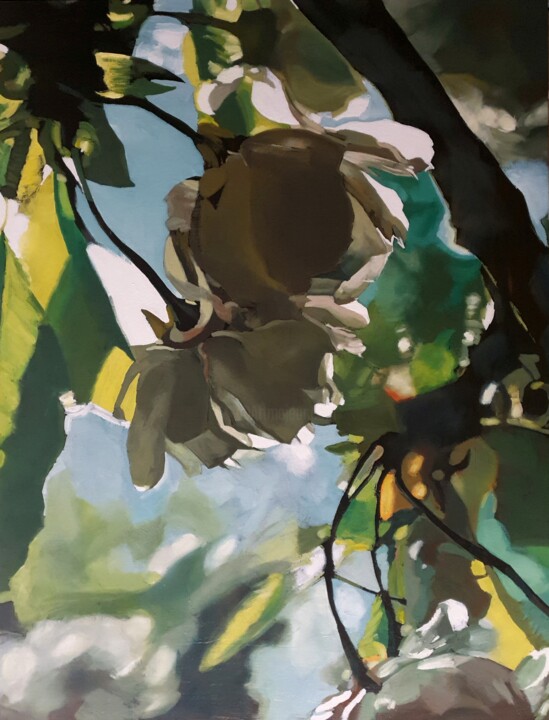 Schilderij getiteld "Pavasaris V" door Franck Le Boulicaut, Origineel Kunstwerk, Olie