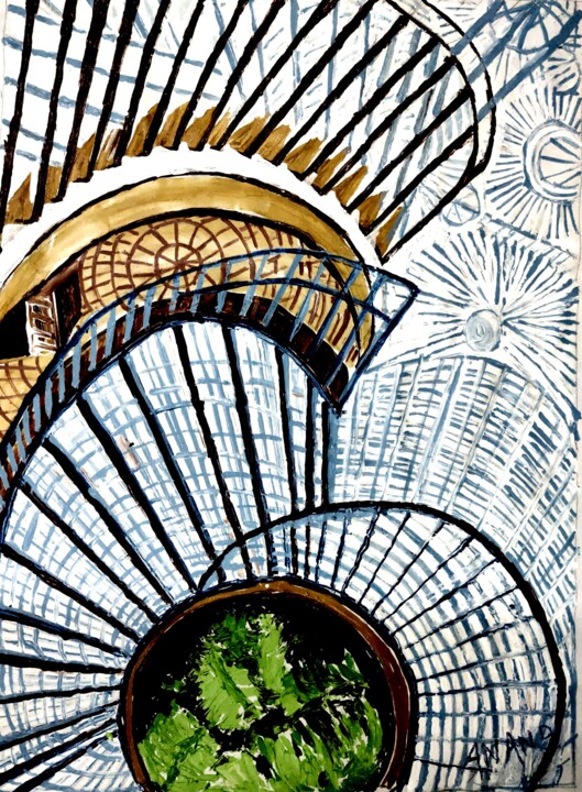 STAIRCASE 绘画, 40x30 in