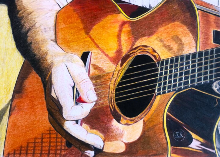 J'ai la guitare qui me démange. 图画, 11x15.8 in