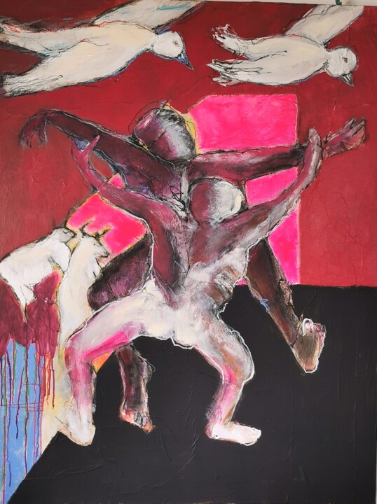 La danse des fous 绘画, 45.7x35 in