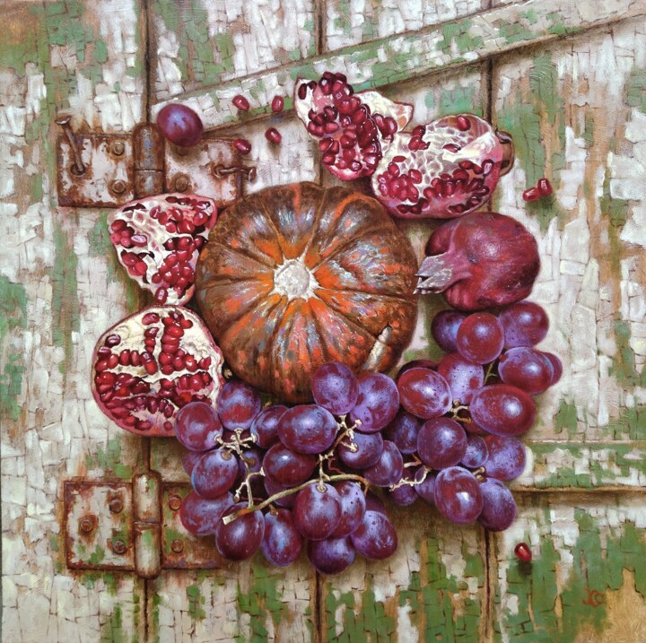 绘画 标题为“Still life with pum…” 由Oleg Khoroshilov, 原创艺术品, 油