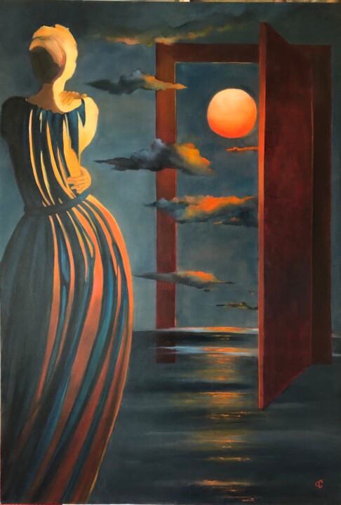 Peinture intitulée "Pénélope, La plus s…" par Catherine Chesneau, Œuvre d'art originale, Huile Monté sur Châssis en bois