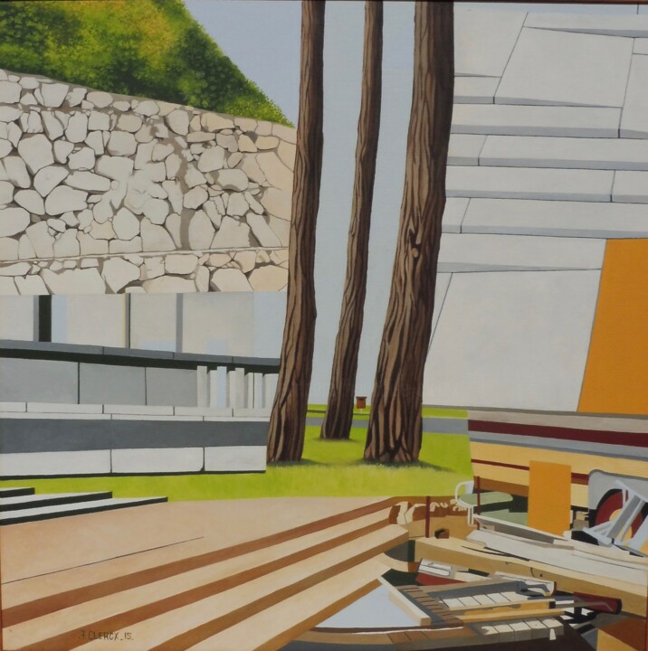 Painting titled "septembre 2015" by Françoise Clercx, Original Artwork, Oil