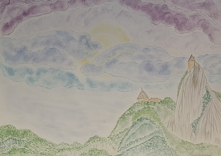 Paysage de montagne 图画, 11.8x16.5 in