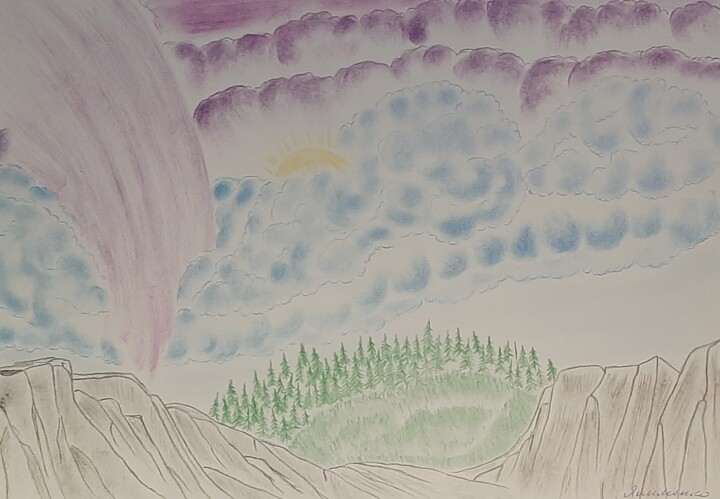 piste de météorite 图画, 11.8x16.5 in