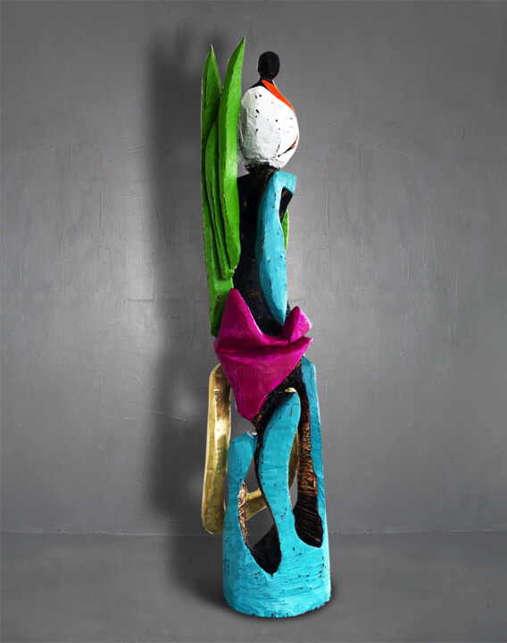 Sculptuur getiteld "ALEXANDER" door Andrea Halm, Origineel Kunstwerk, Hout