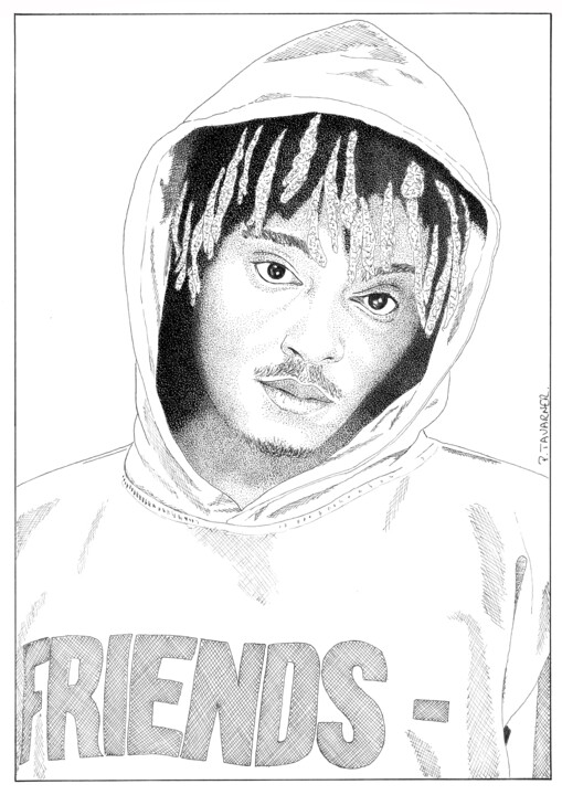 Σχέδιο με τίτλο "Juice Wrld" από Pascal Tavarner, Αυθεντικά έργα τέχνης, Μελάνι